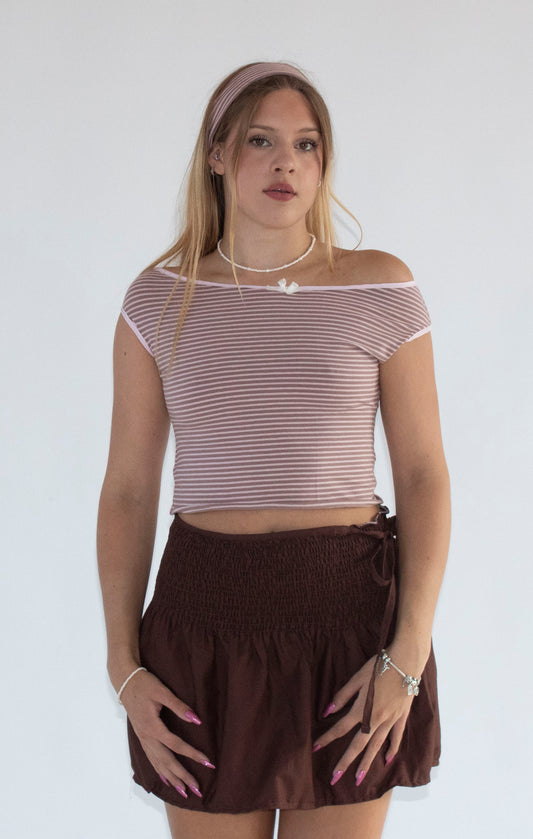 Stripe Jersey Pink Stretch Headband