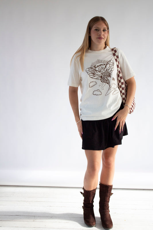 Reverie Angel Brown Organic Cotton Graphic Tee