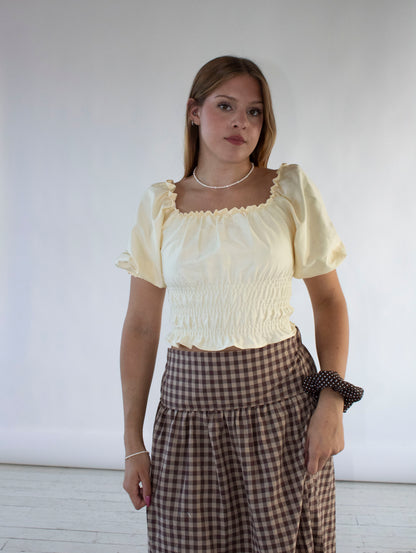 Celestia Cream Sateen Top
