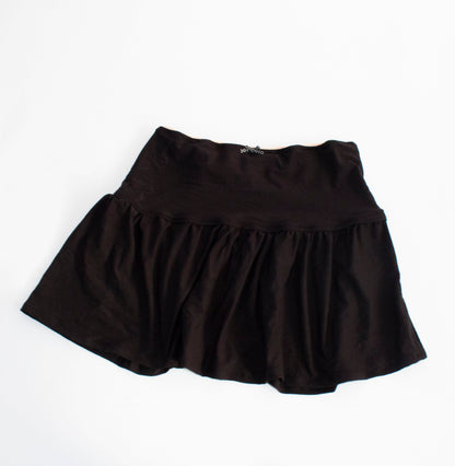 Willow Gathered Black Jersey Skirt