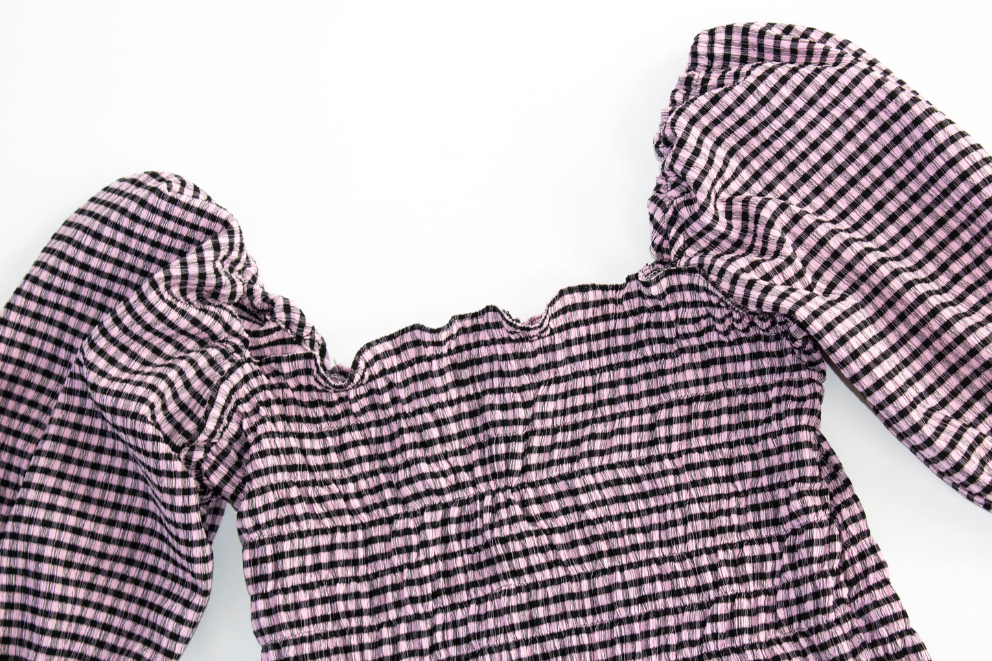 Elouise Smocked Pink Gingham Long Sleeve Top