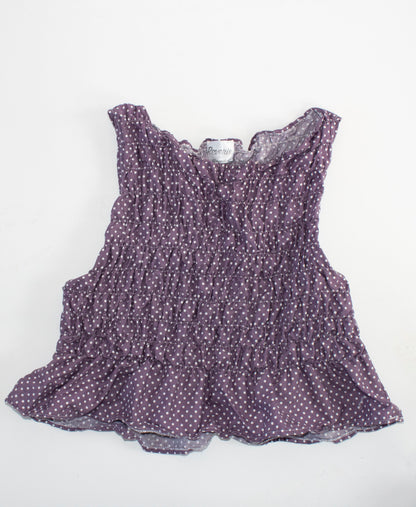 Dorothy Purple Polka Dot Smocked Top
