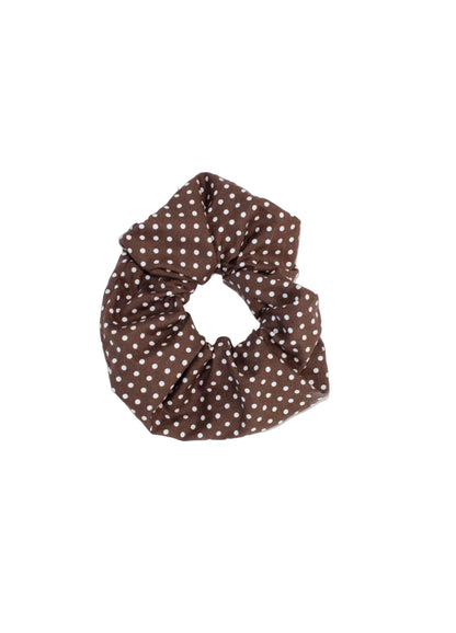 Brown Polka Dot Scrunchie