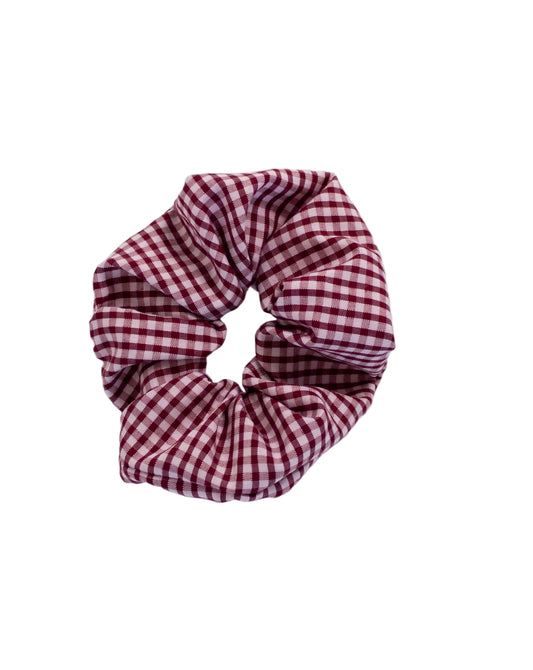 Gingham Pink Scrunchie