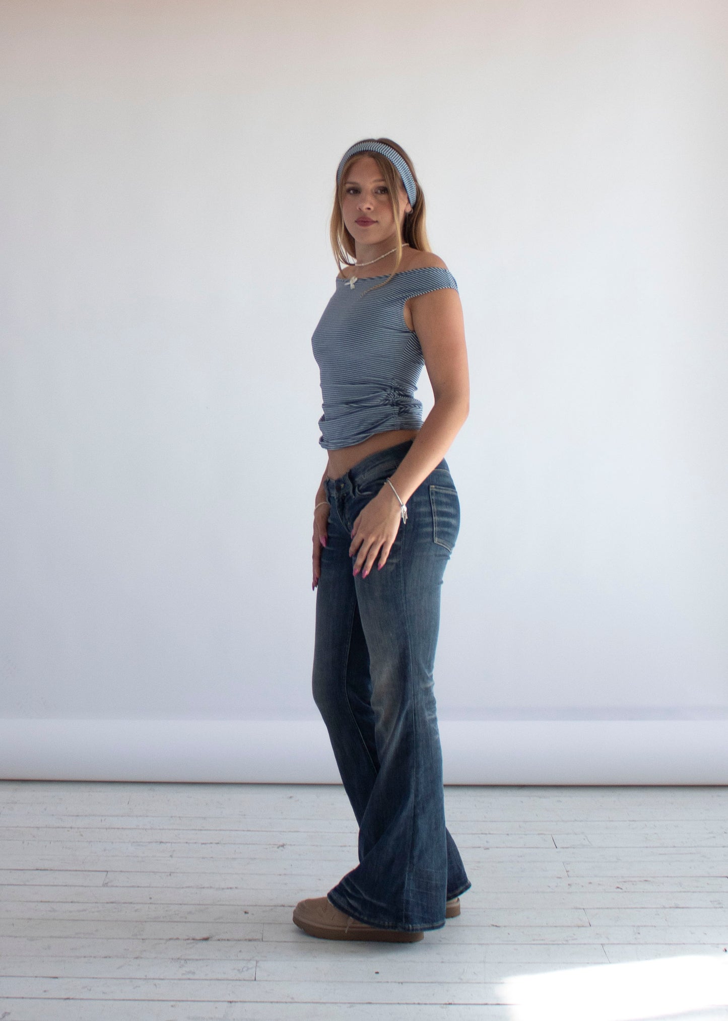 Cassy Blue Stripe Top