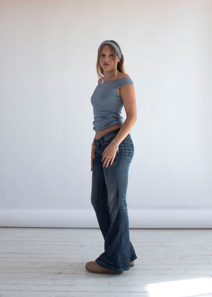 Cassy Blue Stripe Top