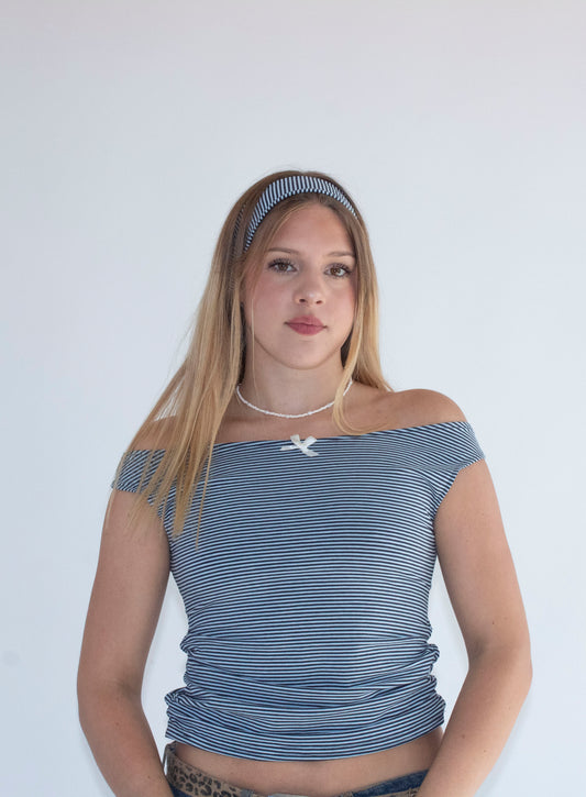 Cassy Blue Stripe Top