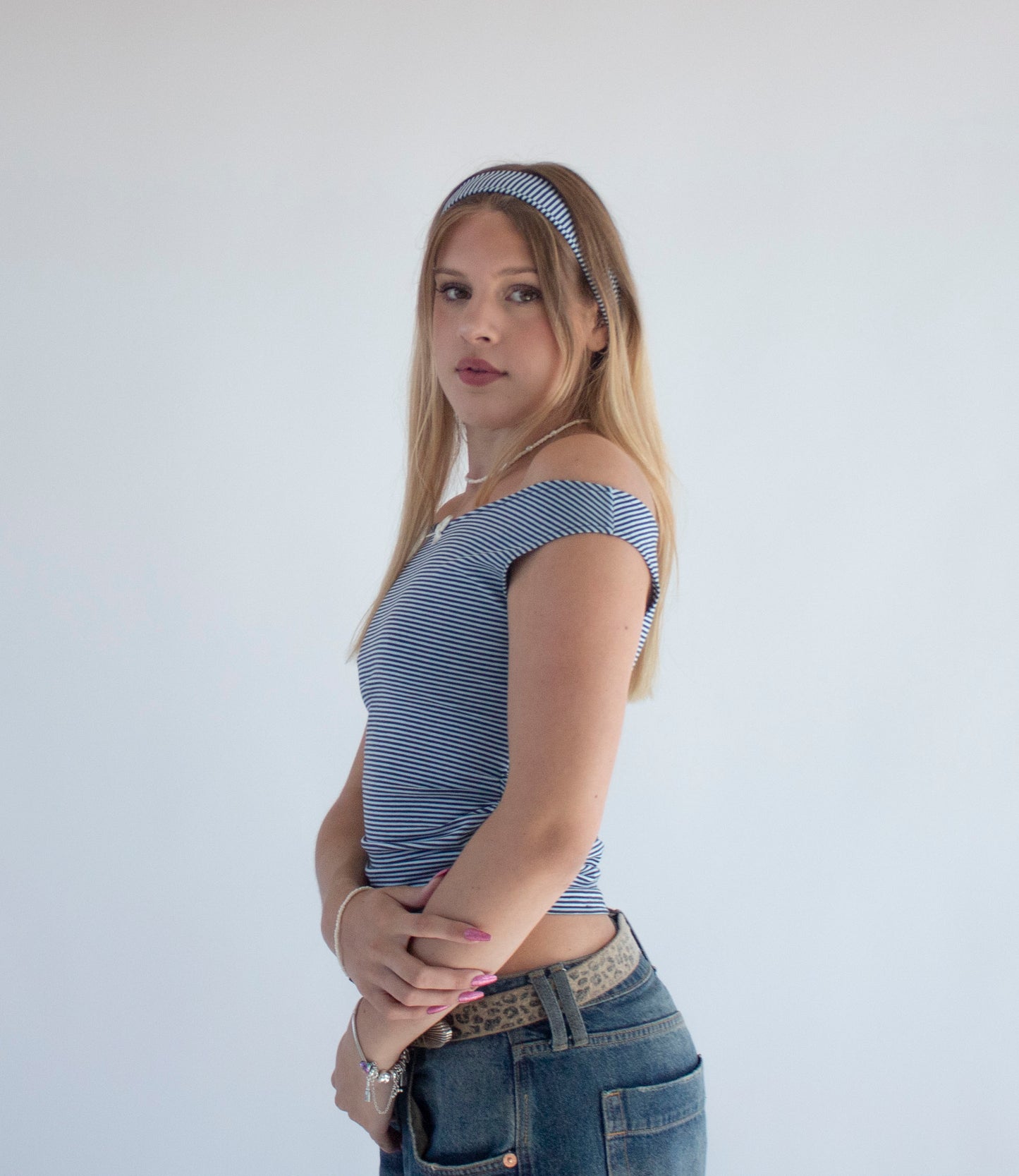 Cassy Blue Stripe Top