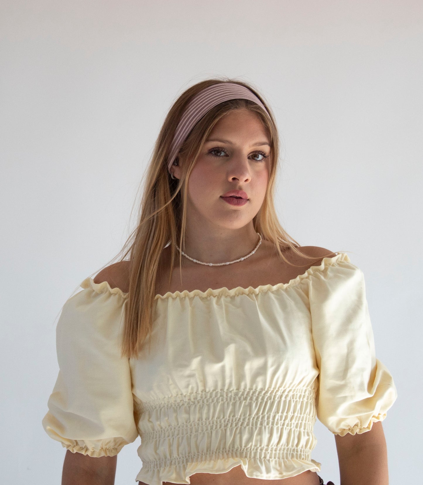 Celestia Cream Sateen Top