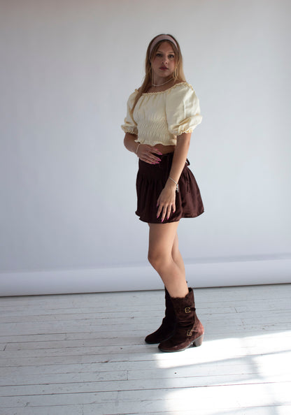 Celestia Cream Sateen Top