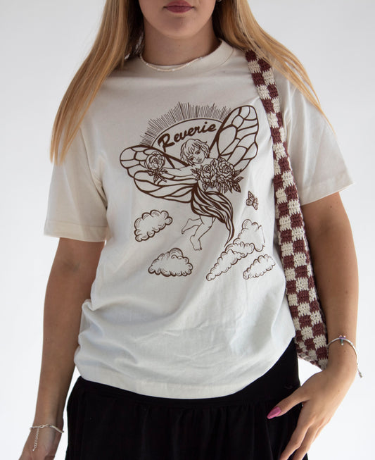 Reverie Angel Brown Organic Cotton Graphic Tee