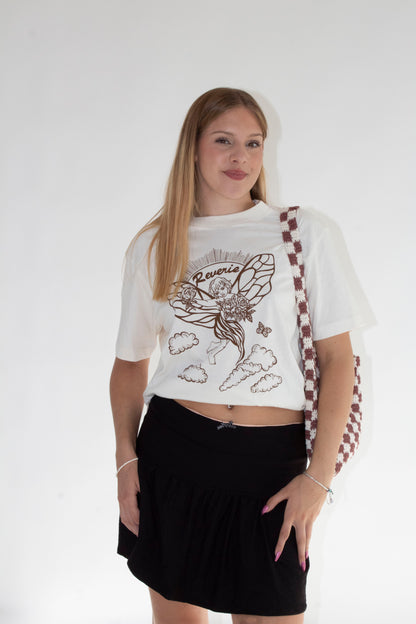 Reverie Angel Brown Organic Cotton Graphic Tee