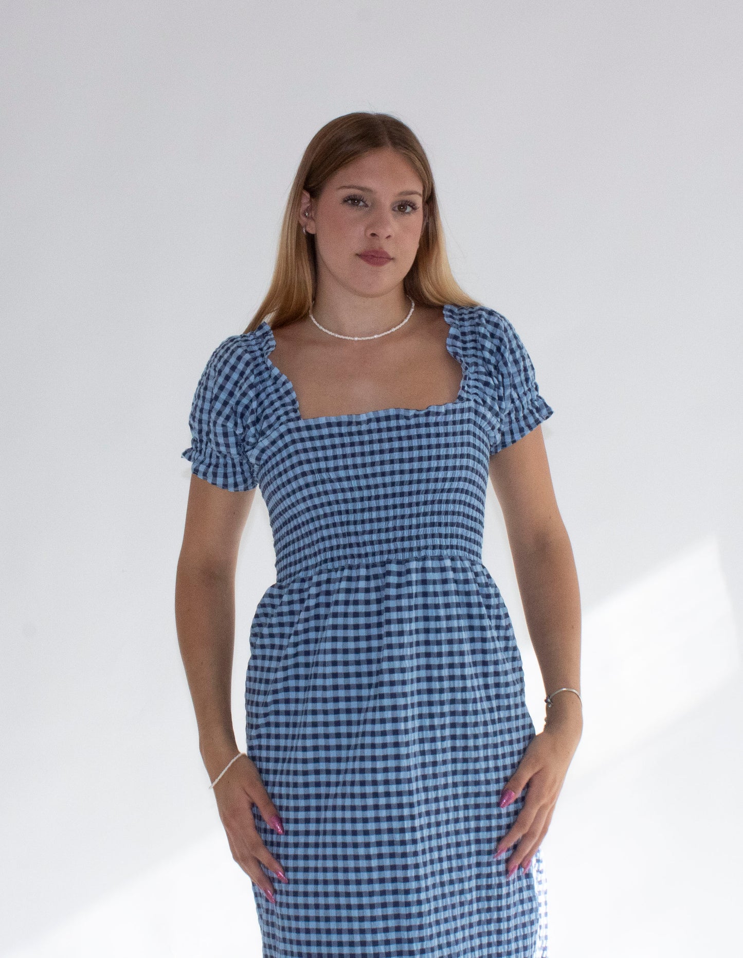 Augustine Gingham Smocked Dress