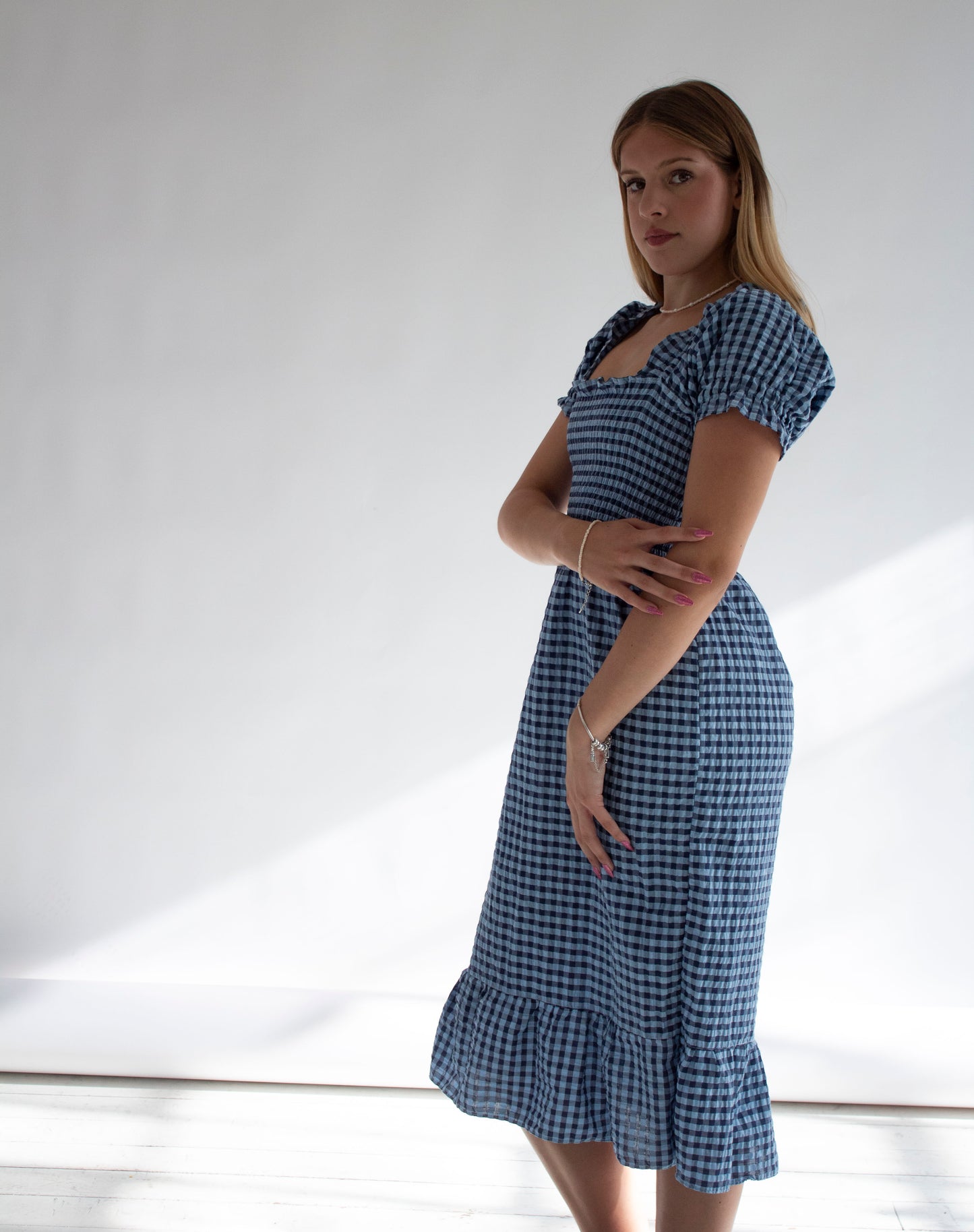 Augustine Gingham Smocked Dress