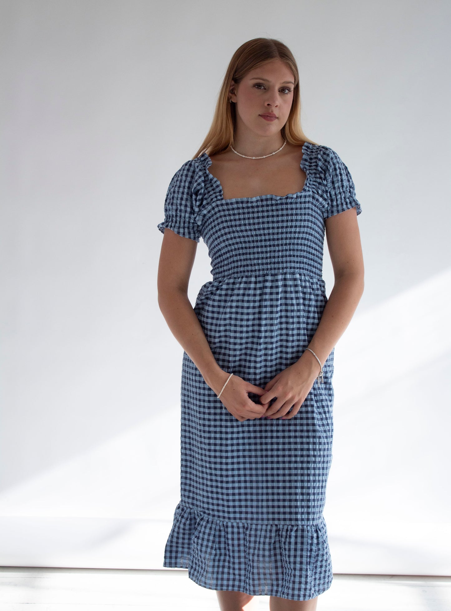 Augustine Gingham Smocked Dress