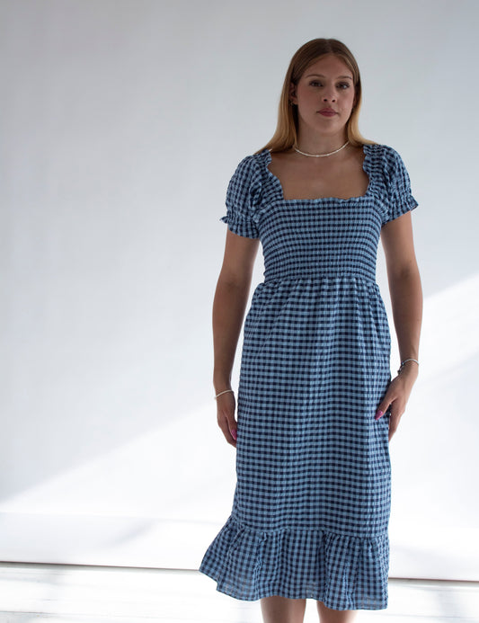 Augustine Gingham Smocked Dress