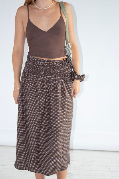 Rosaline Brown Polka Dot Skirt and Dress