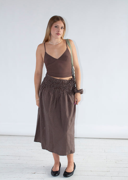 Rosaline Brown Polka Dot Skirt and Dress