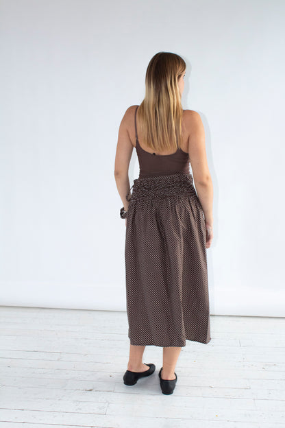 Rosaline Brown Polka Dot Skirt and Dress