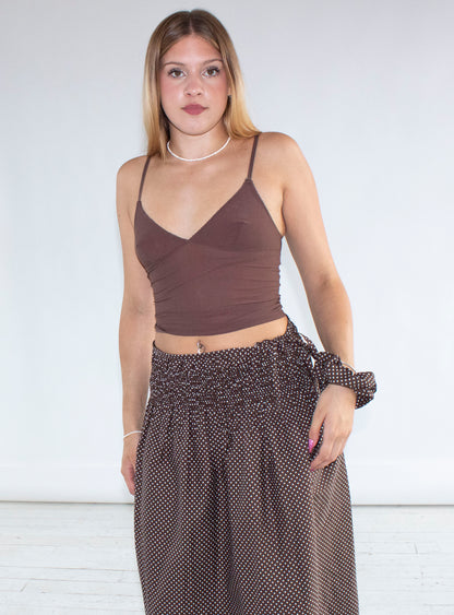 Rosaline Brown Polka Dot Skirt and Dress