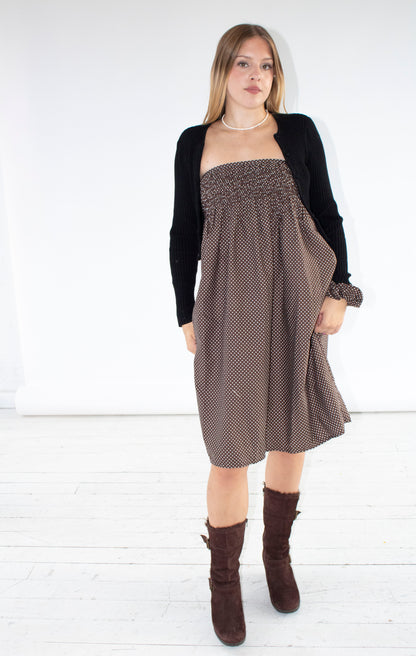 Rosaline Brown Polka Dot Skirt and Dress