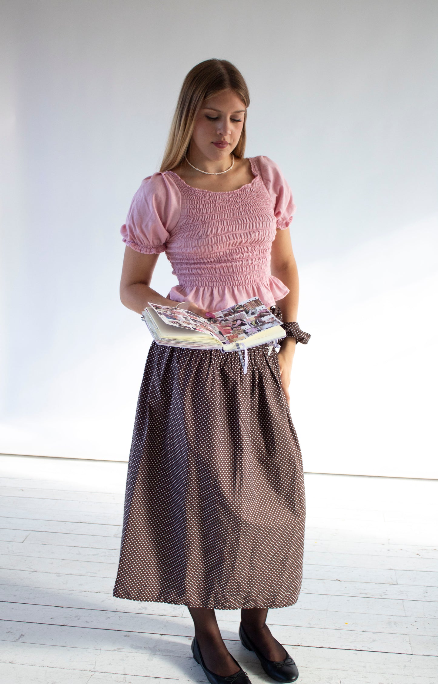Rosaline Brown Polka Dot Skirt and Dress